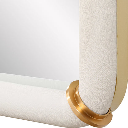 Cyprus Dressing Mirror by Uttermost in brass. Made from steel, mirror, mdf, pu leather, aluminum in a unique style.