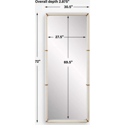 Cyprus Dressing Mirror by Uttermost in brass. Made from steel, mirror, mdf, pu leather, aluminum in a unique style.
