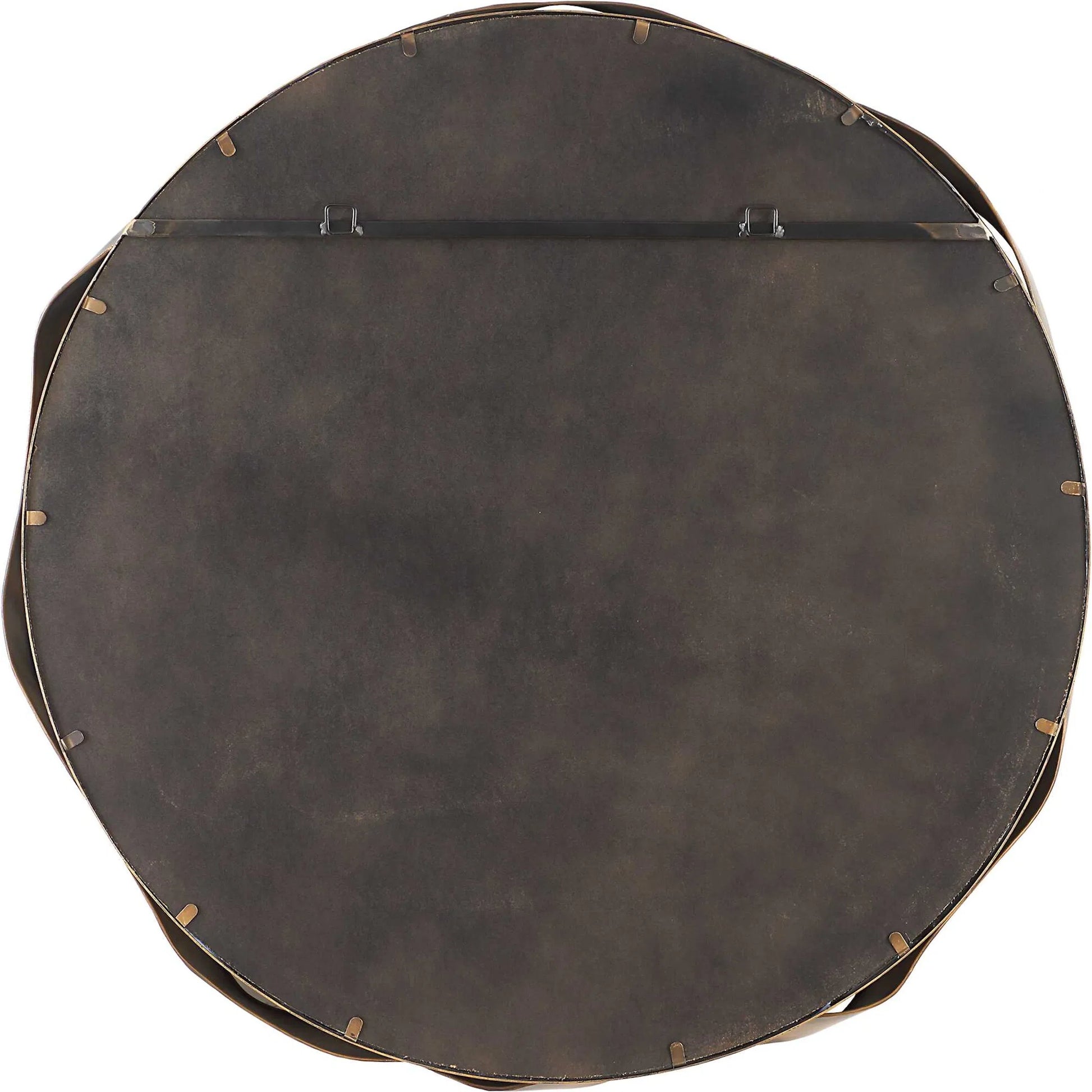 Catch the Wave Round Mirror by Uttermost in bronze. Made from mirror, mdf, iron in a unique style.