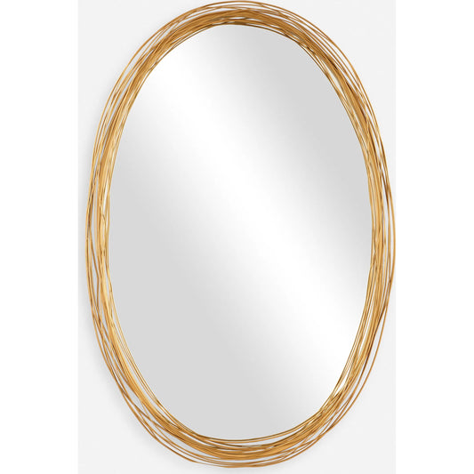 Gillian Oval Mirror by Uttermost in gold. Made from mdf, mirror, iron in a unique style.
