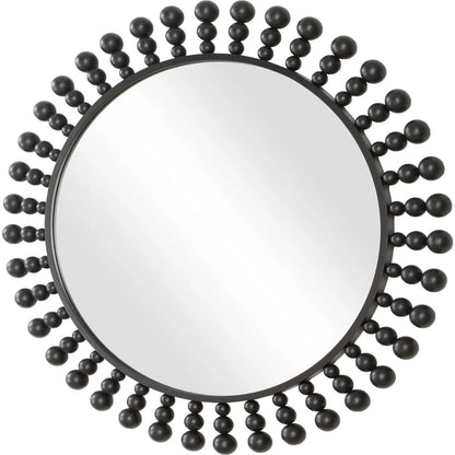 Aziel Round Mirror by Uttermost in black. Made from mdf, metal, mirror in a unique style.
