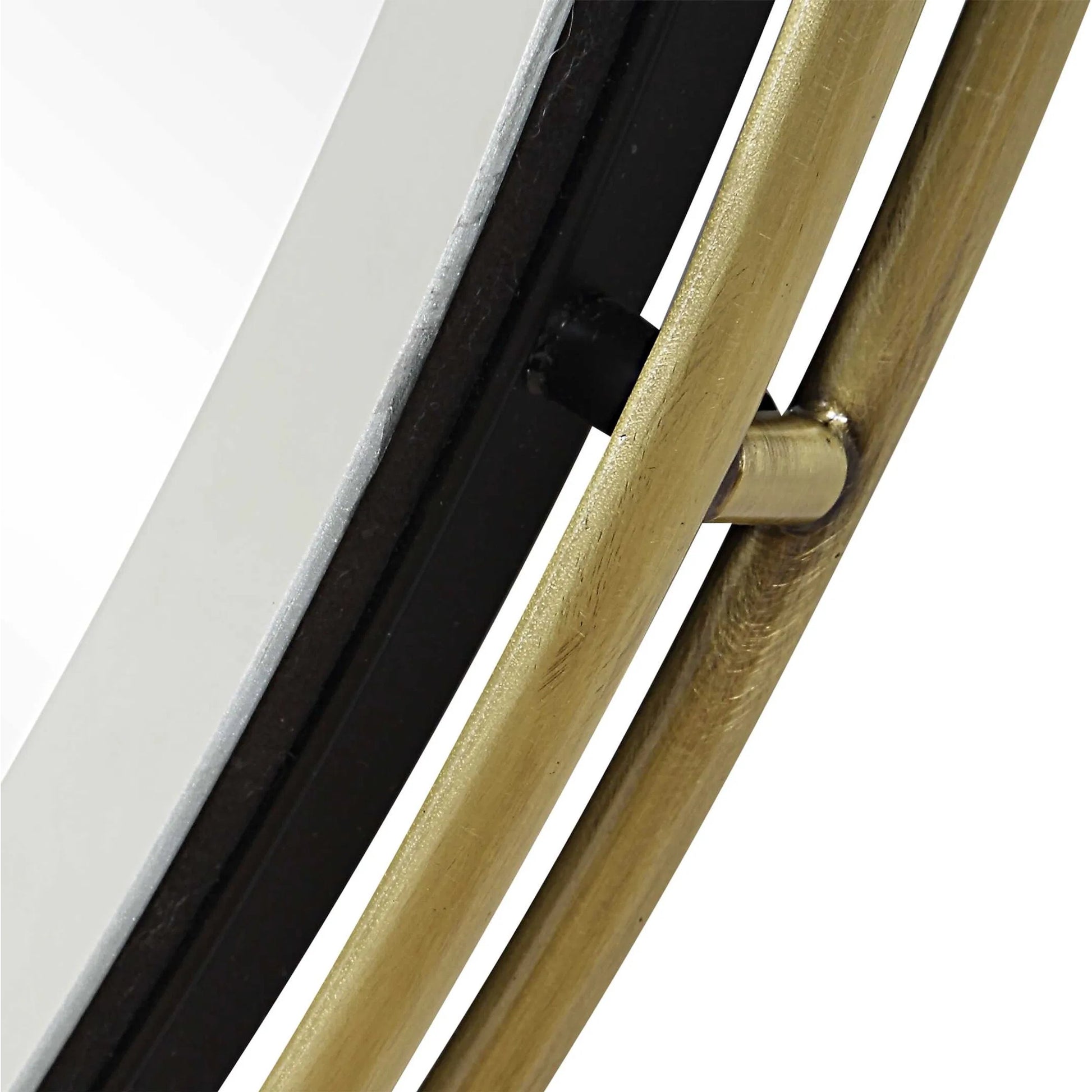 Wesley Round Mirror by Uttermost in brass. Made from iron, mirror, mdf in a transitional style.