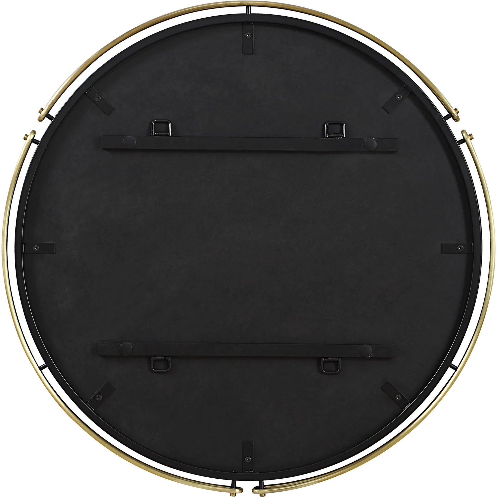 Wesley Round Mirror by Uttermost in brass. Made from iron, mirror, mdf in a transitional style.