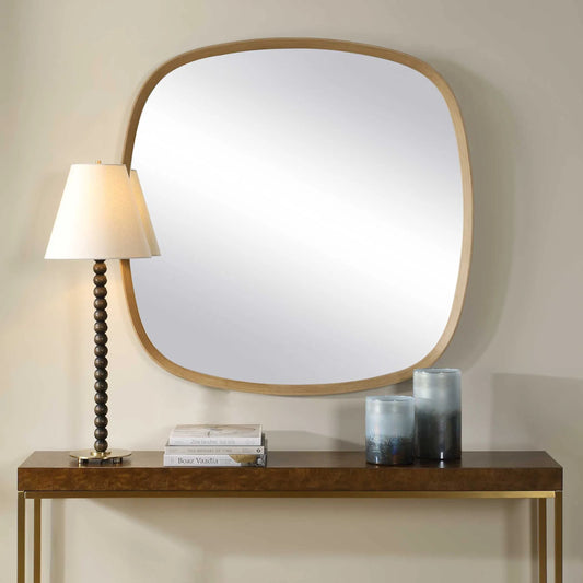Novell Pinewood Mirror by Uttermost in light natural. Made from pine, mirror, mdf, paper in a unique style.