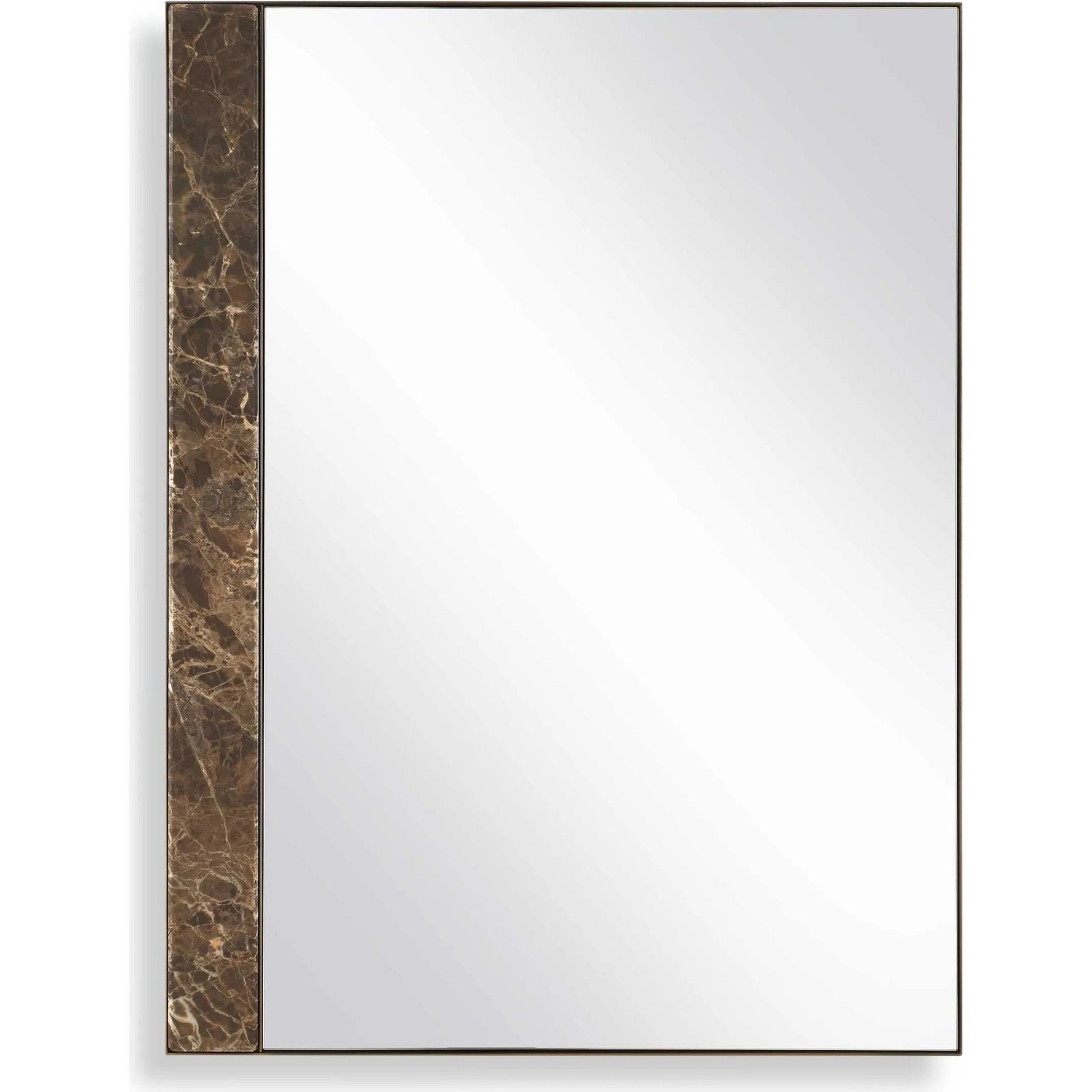 Hanover Mirror by Uttermost in bronze. Made from iron, mirror, mdf, marble in a transitional style.