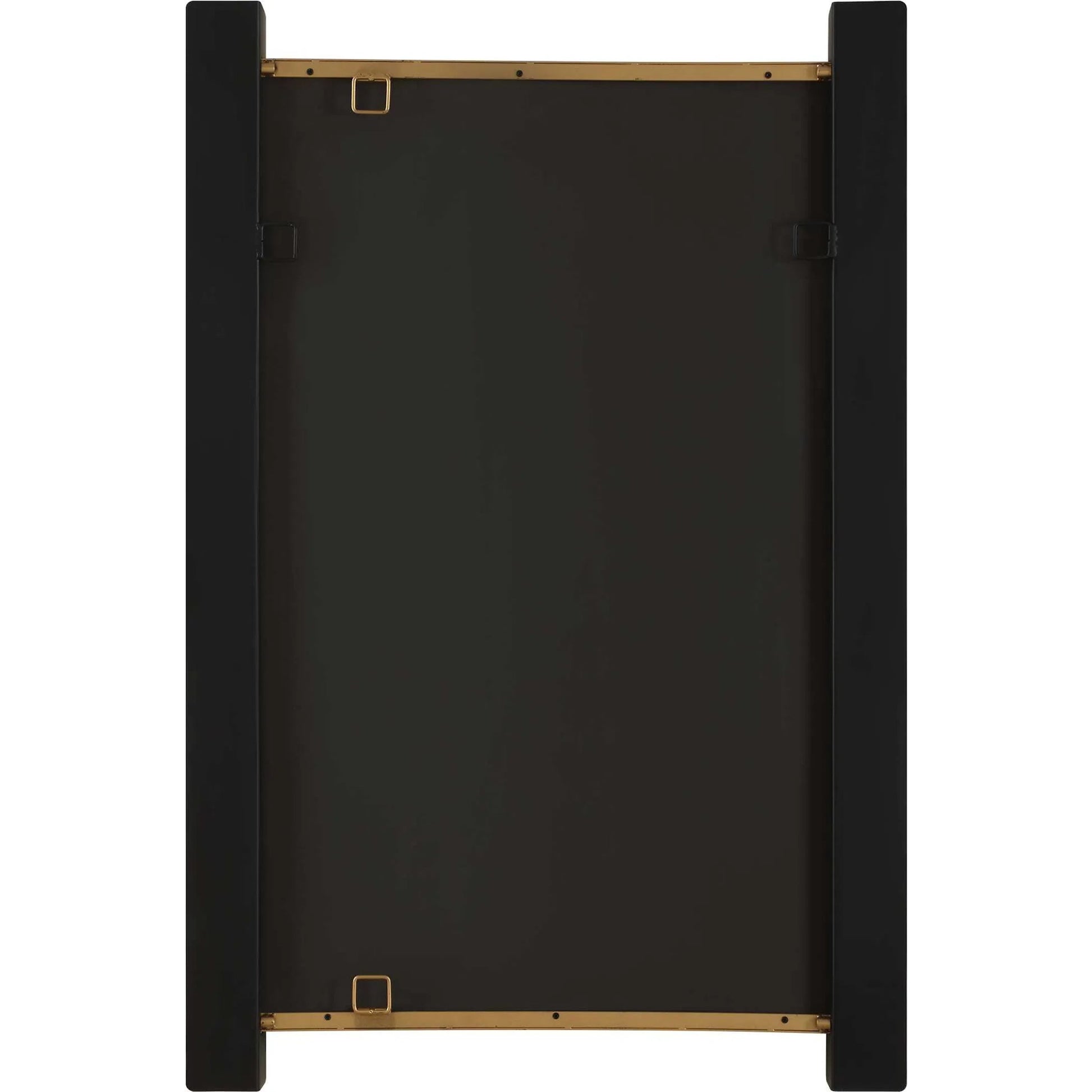 Cunene Industrial Wall Mirror by Uttermost in matte black, gold leaf. Made from iron, mirror, mdf in a transitional style.