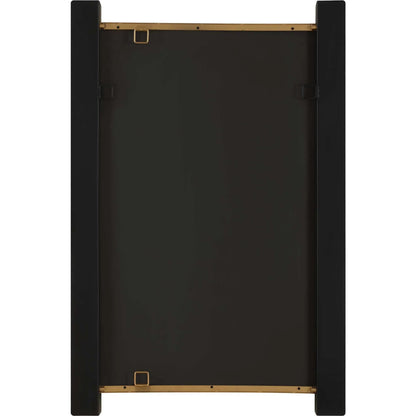 Cunene Industrial Wall Mirror by Uttermost in matte black, gold leaf. Made from iron, mirror, mdf in a transitional style.