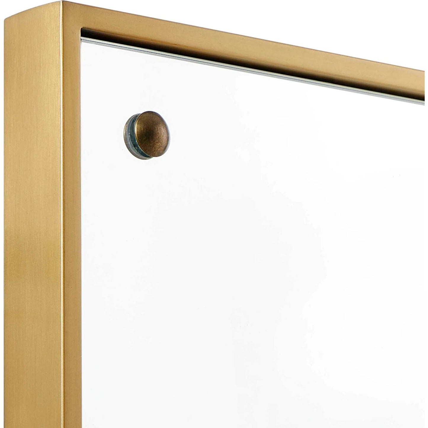 004 SI-2386573 | Closeup | Wrenton Rectangular Mirror by Uttermost in brass, dark bronze. Made from stainless steel, mirror, mdf in a transitional style.