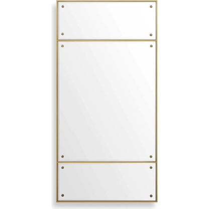 Wrenton Rectangular Mirror by Uttermost in brass, dark bronze. Made from stainless steel, mirror, mdf in a transitional style.
