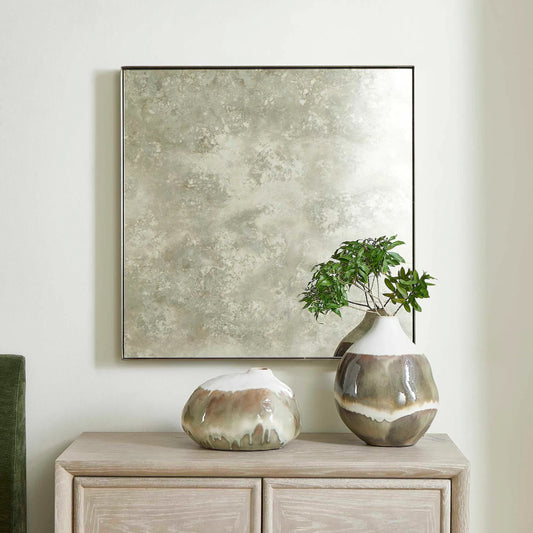 Fredric Square Antique Mirror by Uttermost in brass. Made from stainless steel, mdf in a unique style.