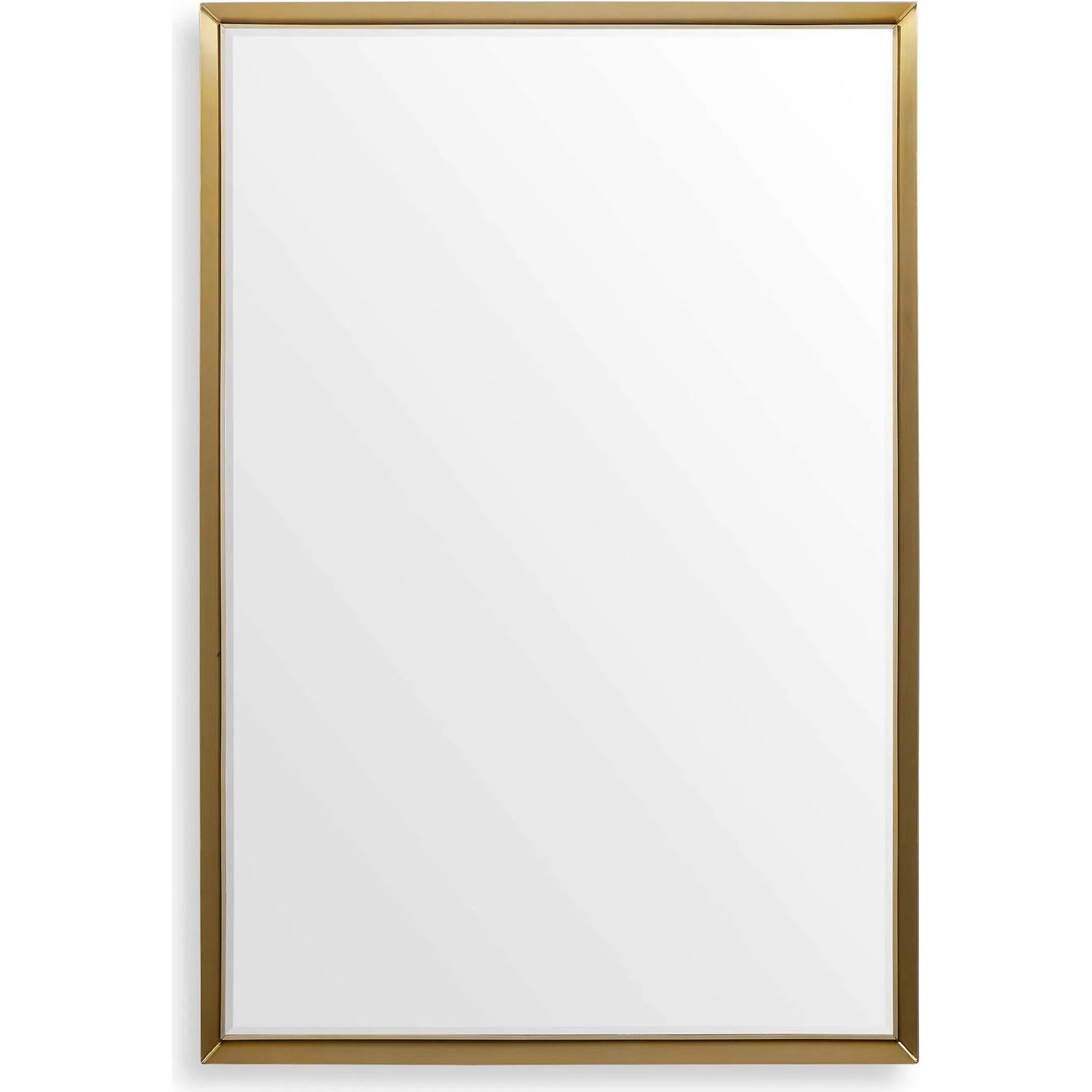 Heisler Mirror by Uttermost in brass. Made from stainless steel, mdf, mirror in a transitional style.