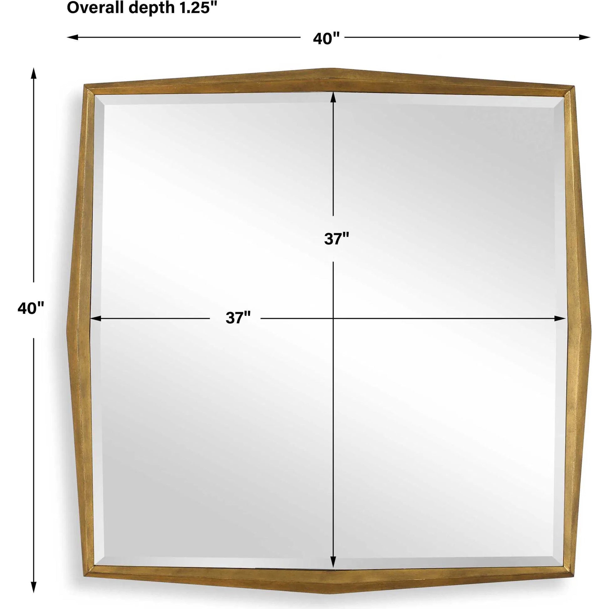 On Point Square Mirror by Uttermost in gold leaf. Made from mdf, mirror in a transitional style.