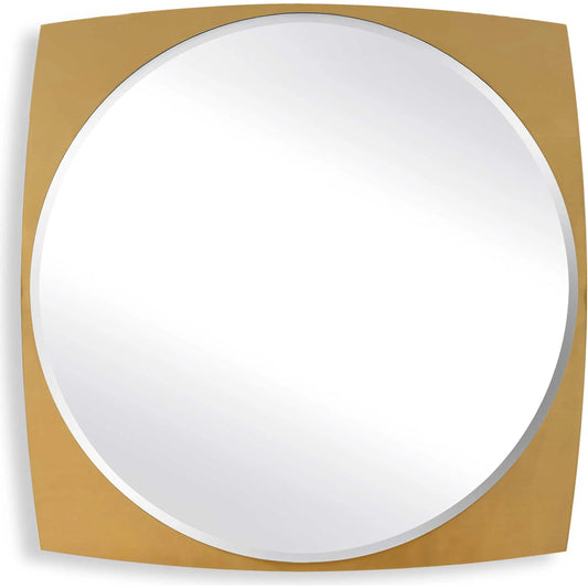 Neilia Round Mirror by Uttermost in brass. Made from stainless steel, mirror, mdf in a unique style.