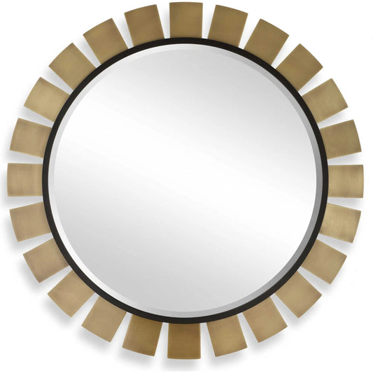 Toluca Round Mirror by Uttermost in brass. Made from metal, mdf in a unique style.