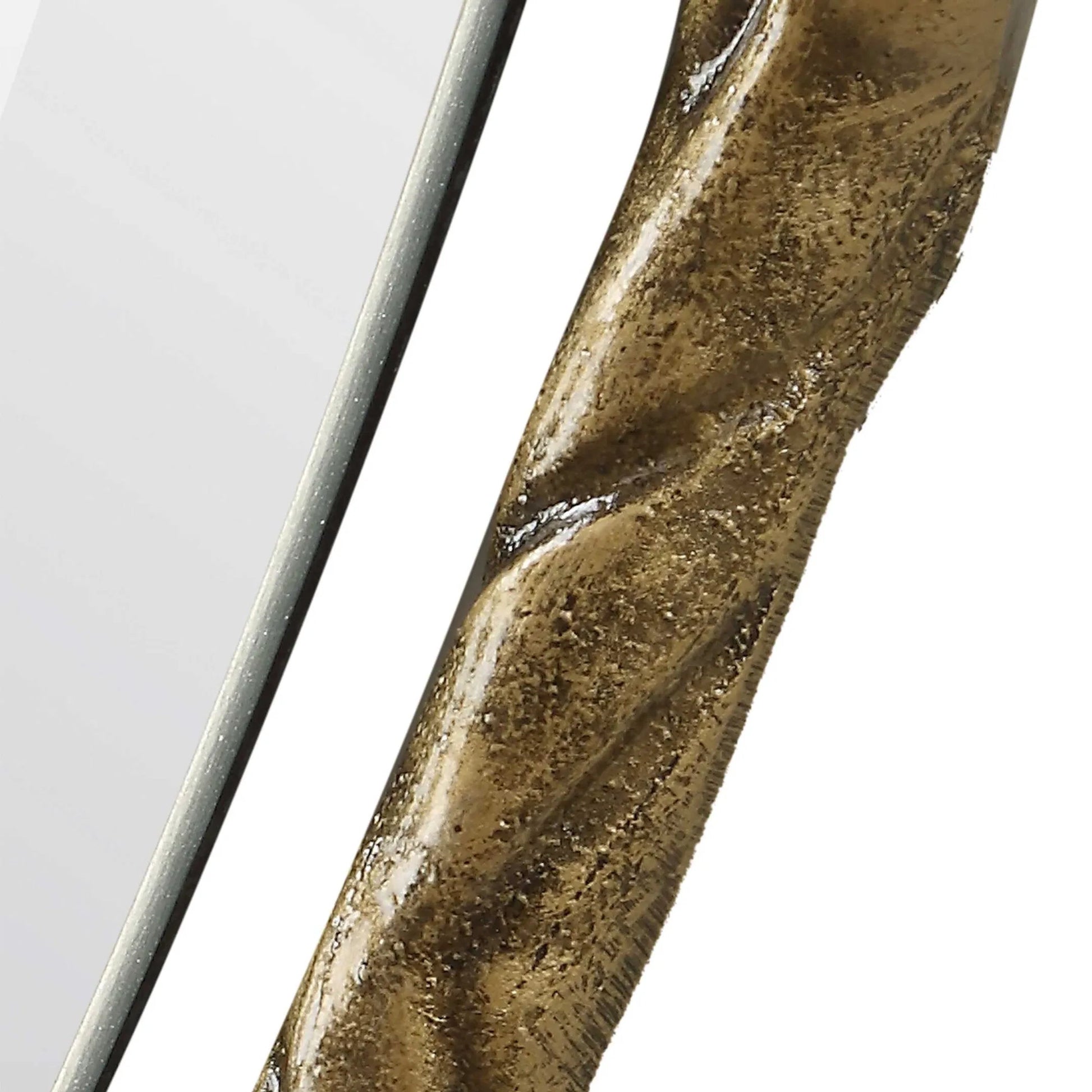 Twisted Branch Oval Mirror by Uttermost in gold. Made from iron, mdf in a transitional style.