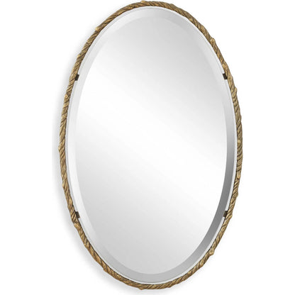 Twisted Branch Oval Mirror by Uttermost in gold. Made from iron, mdf in a transitional style.