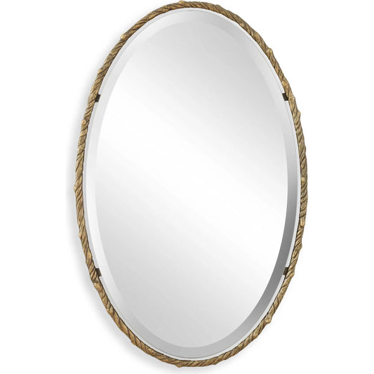 Twisted Branch Oval Mirror by Uttermost in gold. Made from iron, mdf in a unique style.