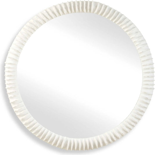 Akiko Round Mirror by Uttermost in white. Made from ceramic, mdf, mirror in a unique style.