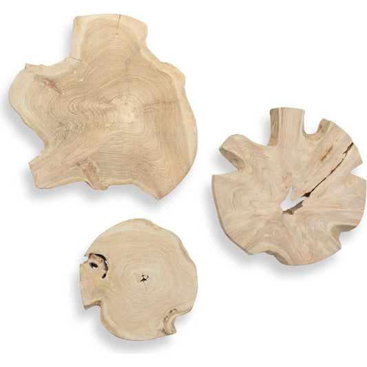 Kalani Outdoor Wall Art by Uttermost in natural. Made from teak wood in a unique style.