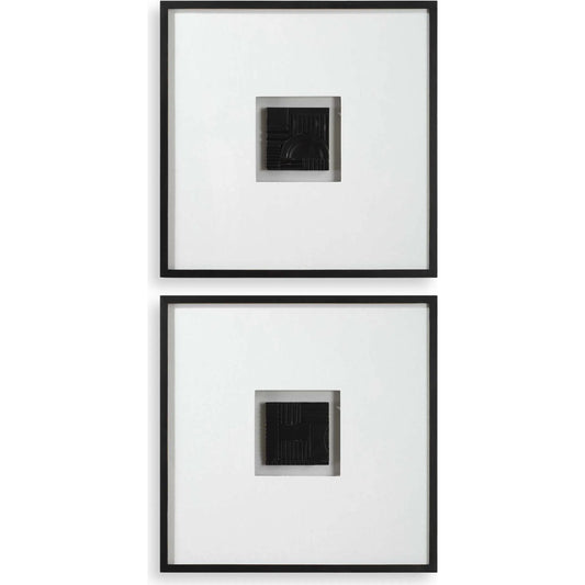 Origins Shadow Boxes by Uttermost in dark bronze. Made from pine, glass, resin, mdf, linen in a unique style.