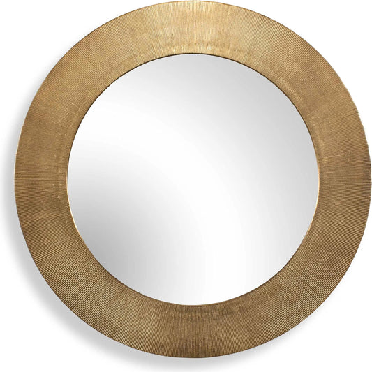 Tano Round Mirror by Uttermost in brass. Made from aluminium, glass, mdf in a unique style.