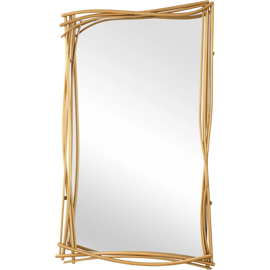 Curved Branches Mirror by Uttermost in gold leaf. Made from iron, mirror in a unique style.
