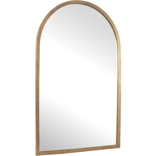 Vestry Arch Mirror by Uttermost in brass. Made from aluminium, glass, mdf, iron in a transitional style.