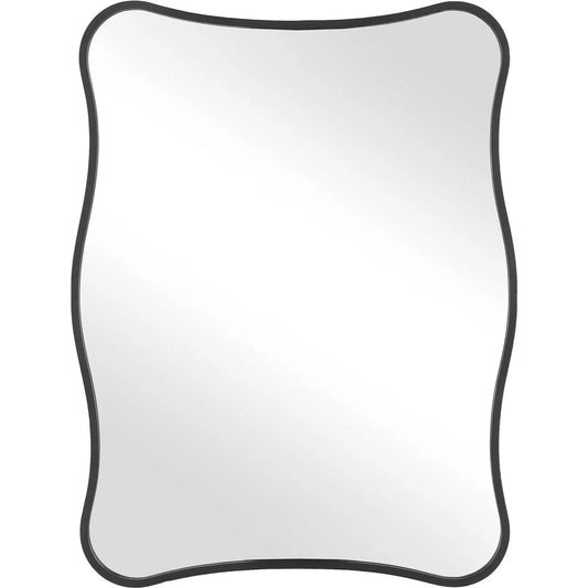 Pavia Vanity Mirror by Uttermost in black and iron. Made from mdf, metal, mirror in a unique style.