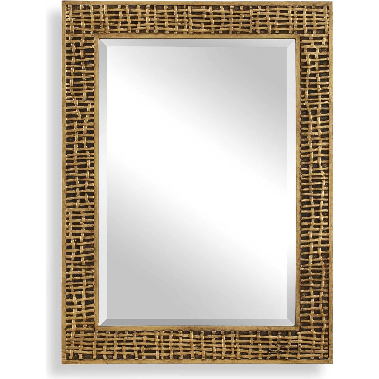 000 SI-2526129 | Primary Silo | Woven in Time Mirror by Uttermost in gold leaf. Made from resin, mirror, mdf in a unique style.