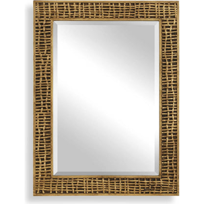 Woven in Time Mirror by Uttermost in gold leaf. Made from resin, mirror, mdf in a unique style.