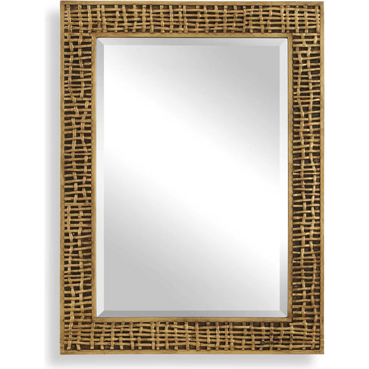 Woven in Time Mirror by Uttermost in gold leaf. Made from resin, mirror, mdf in a unique style.