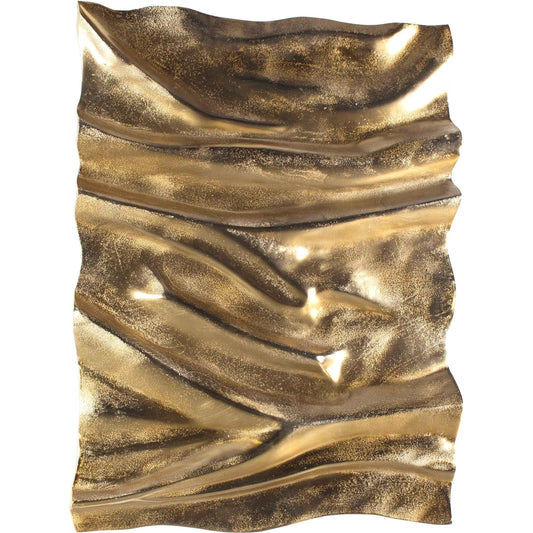 Undulate Outdoor Wall Panel by Uttermost in gold. Made from aluminum in a modern style.