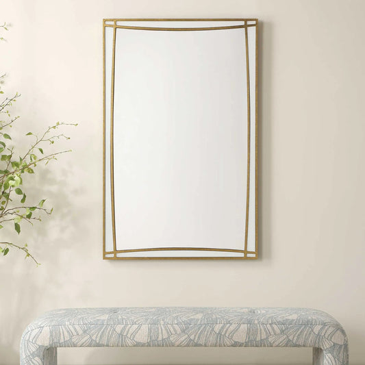 Florence Antique Mirror by Uttermost in gold. Made from mdf, mirror in a unique style.