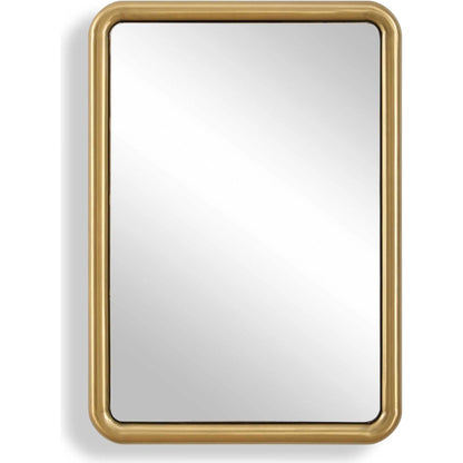 Atkinson Modern Mirror by Uttermost in antique brass. Made from stainless steel, mdf, mirror in a unique style.