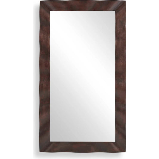 Wrinkle Wavy Mirror by Uttermost in walnut. Made from rubber wood, mdf, mirror in a unique style.