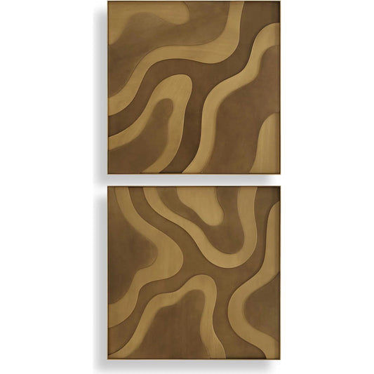 Terrain Wall Decor by Uttermost in brown, gold. Made from mdf, iron in a unique style.