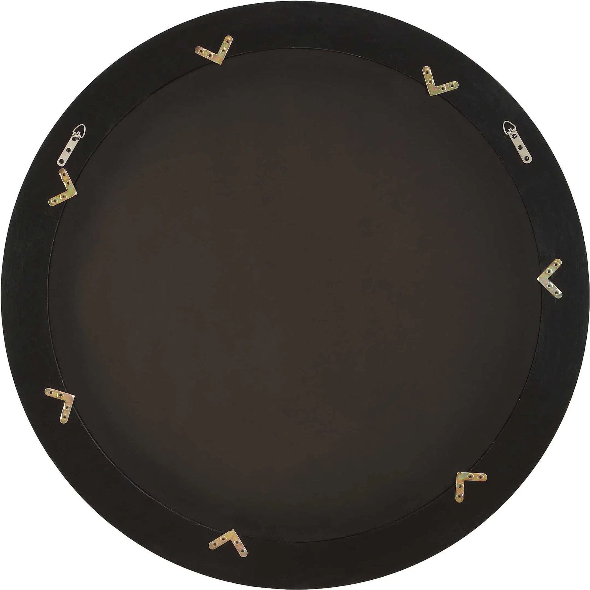 Frontier Round Mirror by Uttermost in woodtone and gold. Made from mdf, rubber wood, glass, iron in a unique style.