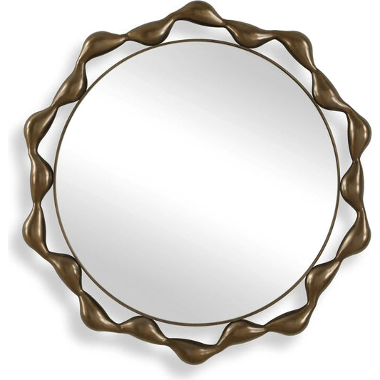 Remolino Round Mirror by Uttermost in bronze. Made from iron, mirror, mdf in a unique style.