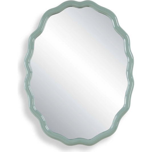 Isly Robin's Egg Oval Mirror by Uttermost in robbin's egg blue. Made from mirror, mdf in a unique style.