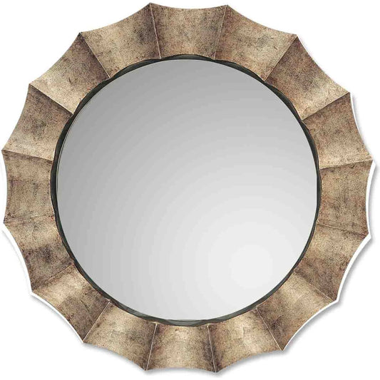 Gotham U Mirror by Uttermost in silver. Made from pu leather in a modern style.