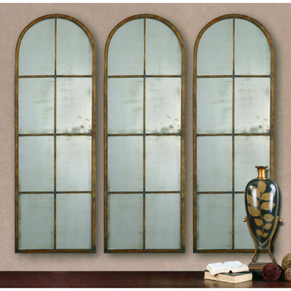 Amiel Mirror by Uttermost in brown. Made from metal in a modern style.