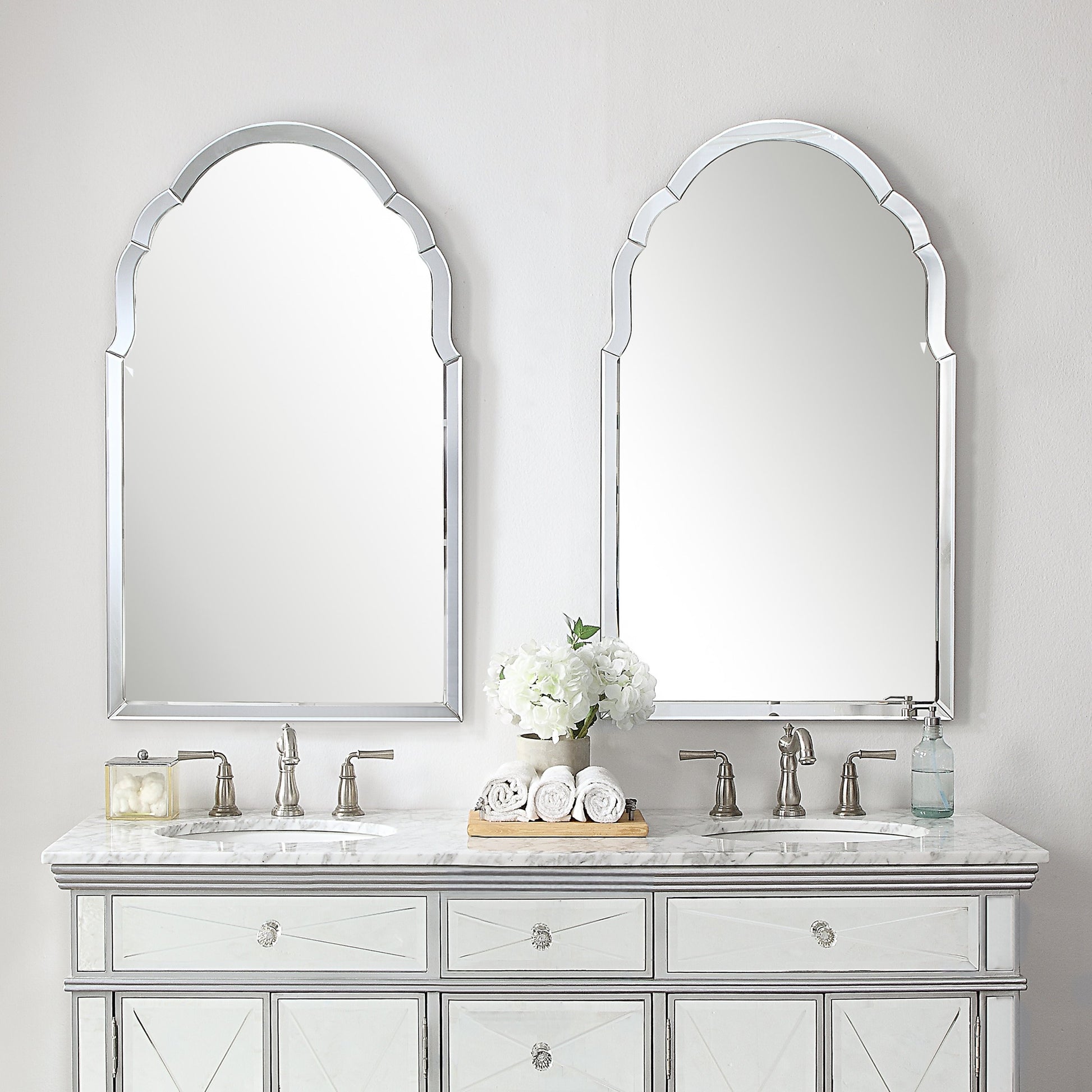 Brayden Frameless Arched Mirror by Uttermost. Made from mirror, mdf in a transitional style.