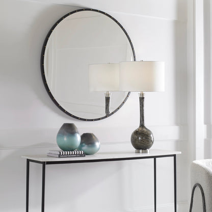 Benedo Round Mirror by Uttermost. Made from metal, mirror in a modern style.