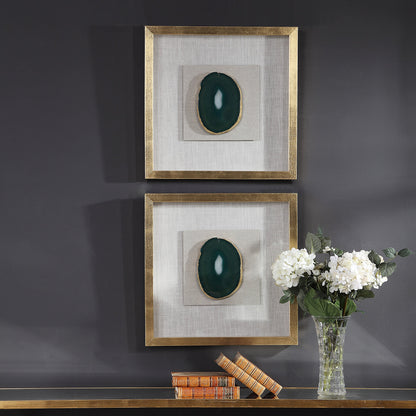 Keeva Agate Stone Shadow Box by Uttermost. Made from pine, agate, glass, mdf, linen in a eclectic & global style.