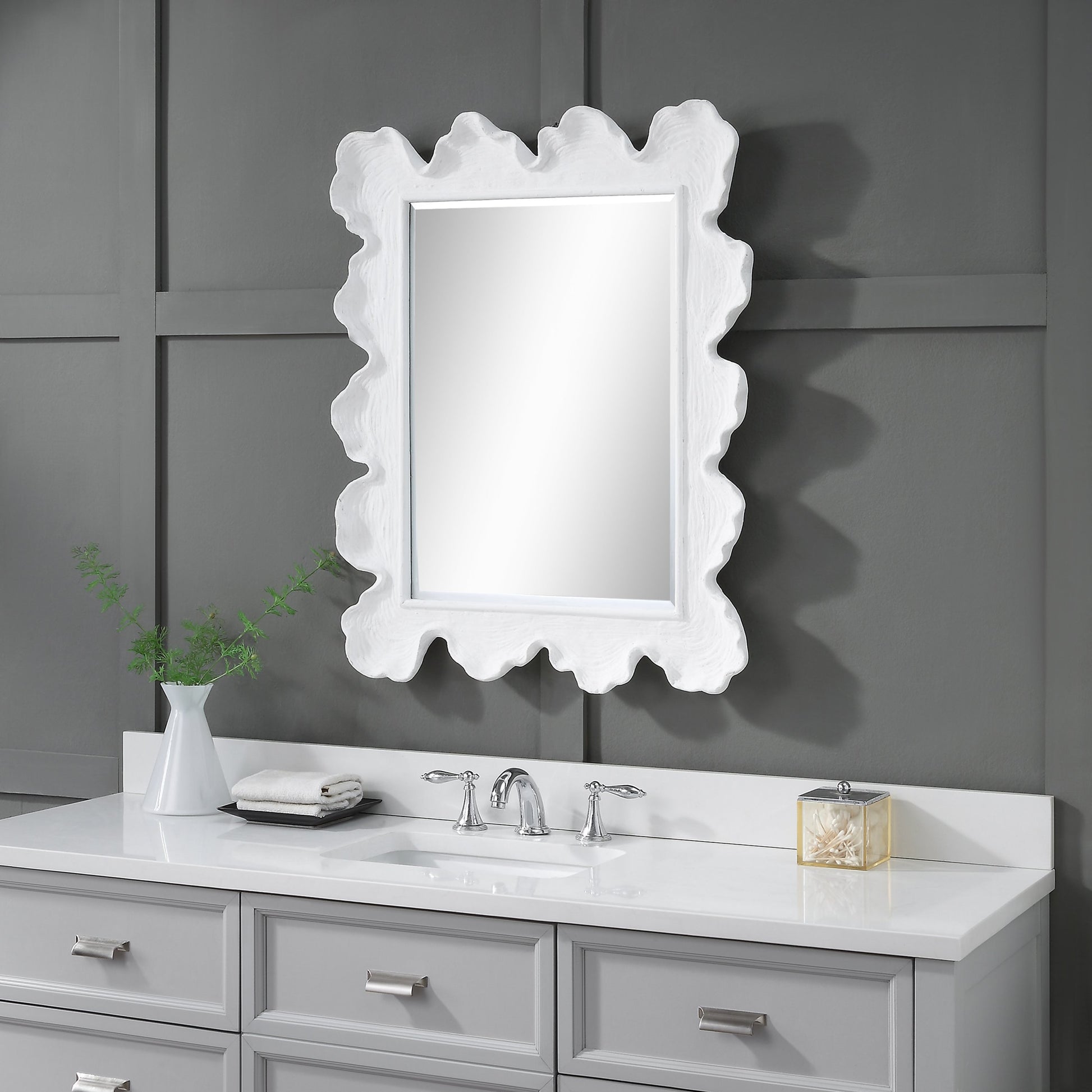 Sea Coral Coastal Mirror by Uttermost. Made from glass, resin in a transitional style.