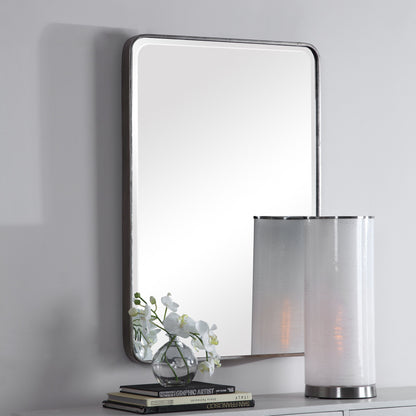 Aramis Silver Mirror by Uttermost in silver. Made from iron, glass, mdf in a modern style.
