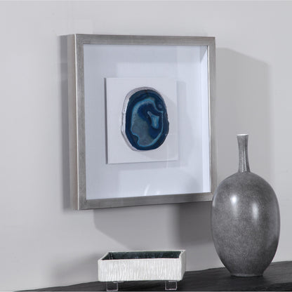 Kalia Shadow Box by Uttermost in blue. Made from agate, pine, glass, mdf, linen in a transitional style.