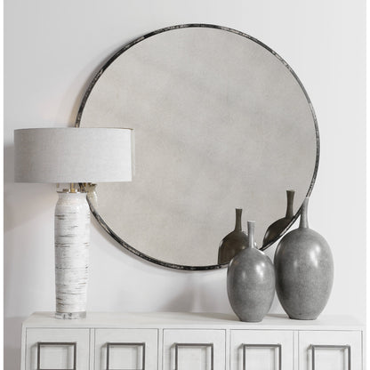 Argand Industrial Round Mirror by Uttermost. Made from metal, mdf, glass in a modern style.