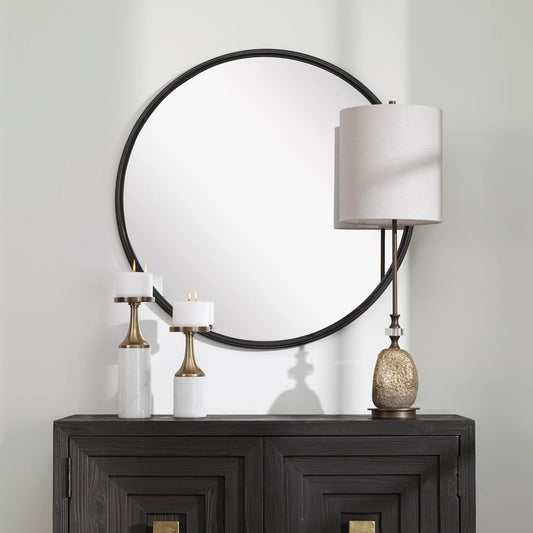 Belham Mirror by Uttermost in iron. Made from mdf, iron, mirror in a modern style.