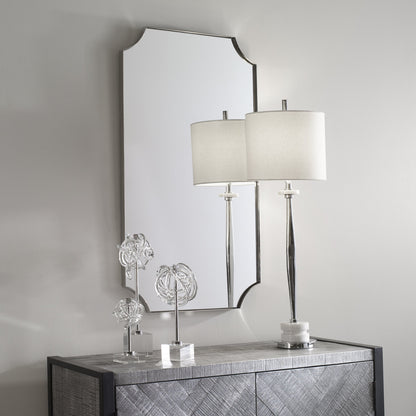 Lennox Scalloped Corner Mirror by Uttermost. Made from unique in a transitional style.
